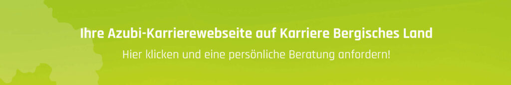 Banner Azubi-Karrierewebseite auf Karriere Bergisches Land